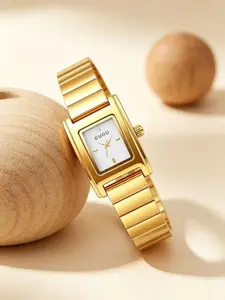Women's Luxury Fashion Watch, Small Retro Rectangular Bamboo Strap, Casual Analog Quartz, Perfect Birthday Gift for Women and Girls
