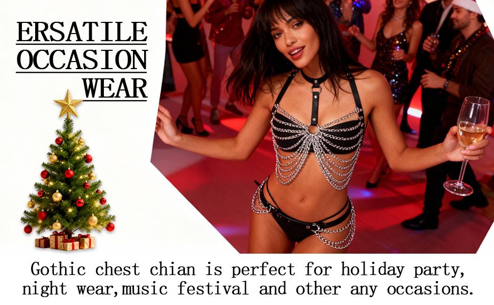 GothicThigh Harness for Women, Adjustable Leather Garter Belt with Leg Straps, Punk Body Chain for Halloween Cosplay Party, Club Rave Fashion Accessory