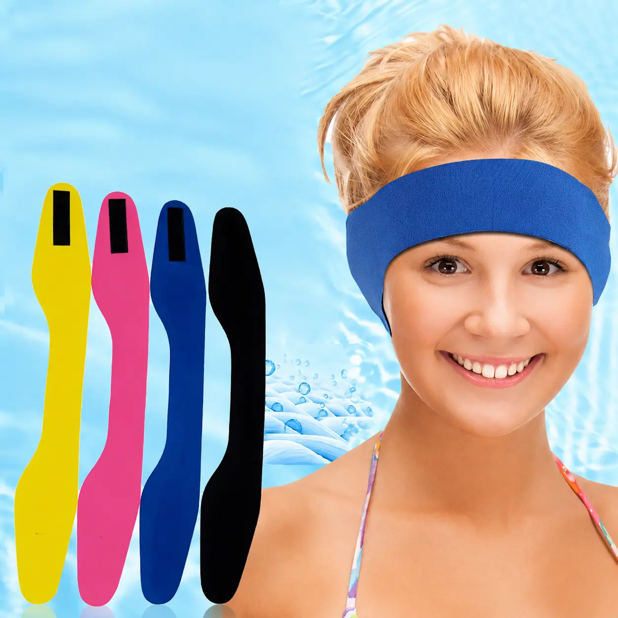 5pcs-Neoprene Swimming Ear Protection Headband Waterproof Ear Cover Diving Bathing Head Strap Anti Water Entry Swim Ear Guard Band for Kids and Adults