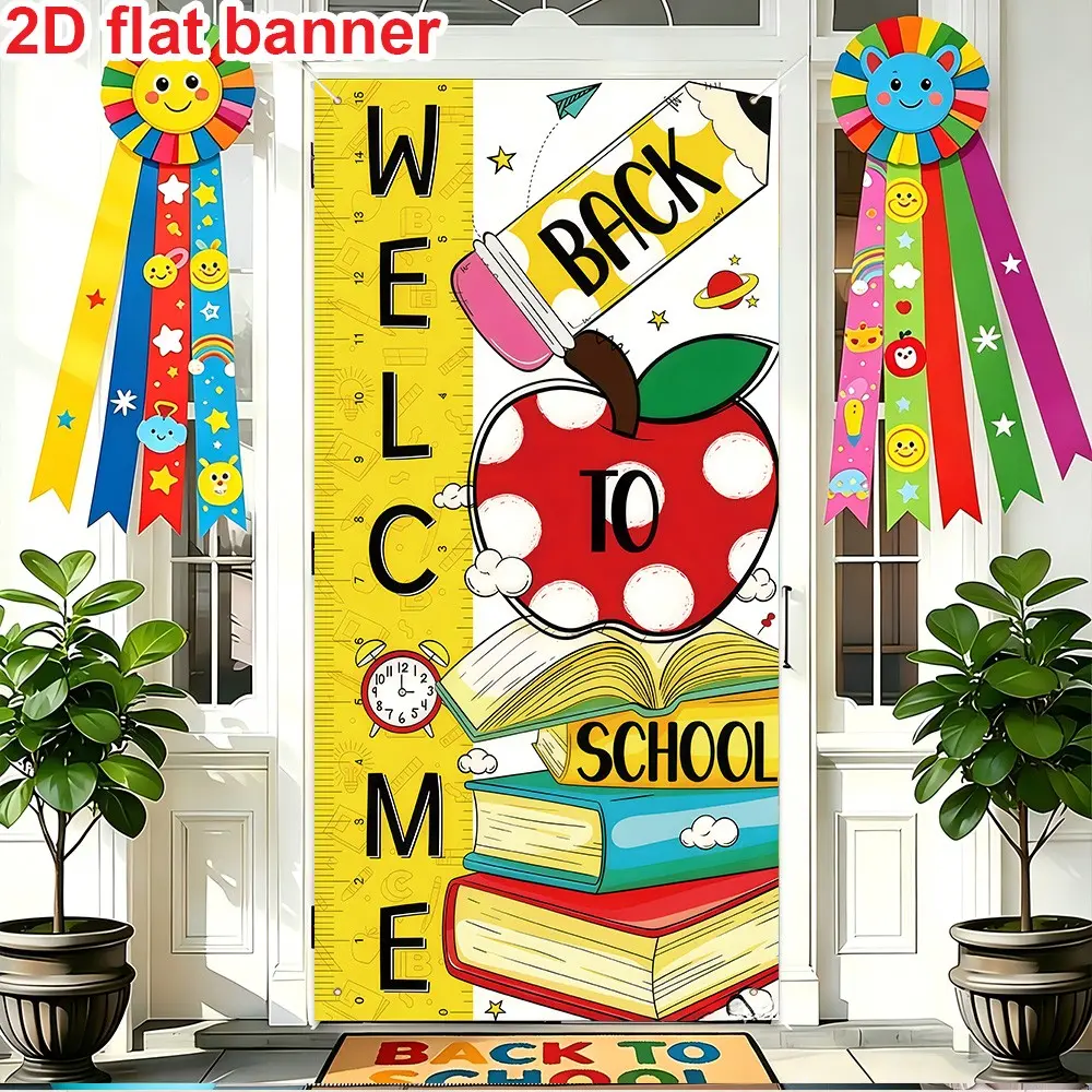 2D Flat Door Banner for School Graduation, Welcome Back Banner for Classroom Decoration, Perfect for Festive and Educational Atmosphere, Decorative Banner