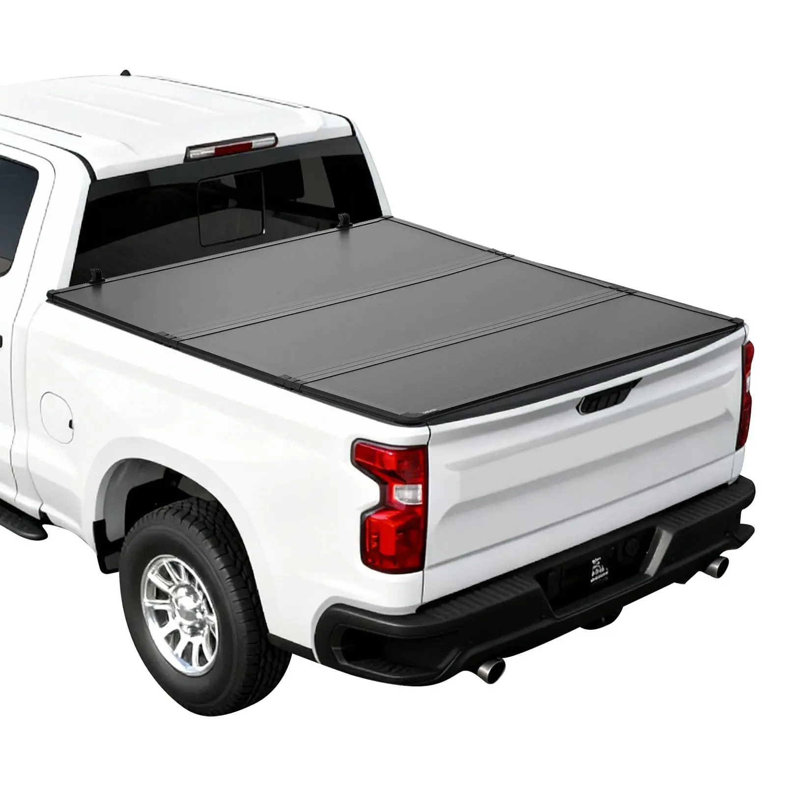 VEVOR Hard Tri-Fold Heavy-Duty Waterproof Foldable Aluminum Quick-Lock Truck Bed Tonneau Cover, Compatible with 2007-2026 Chevy Silverado/GMC Sierra 1500 5.8 ft (69.3 in) Short Box (No CarbonPro Bed), Waterproof Pickup Cover