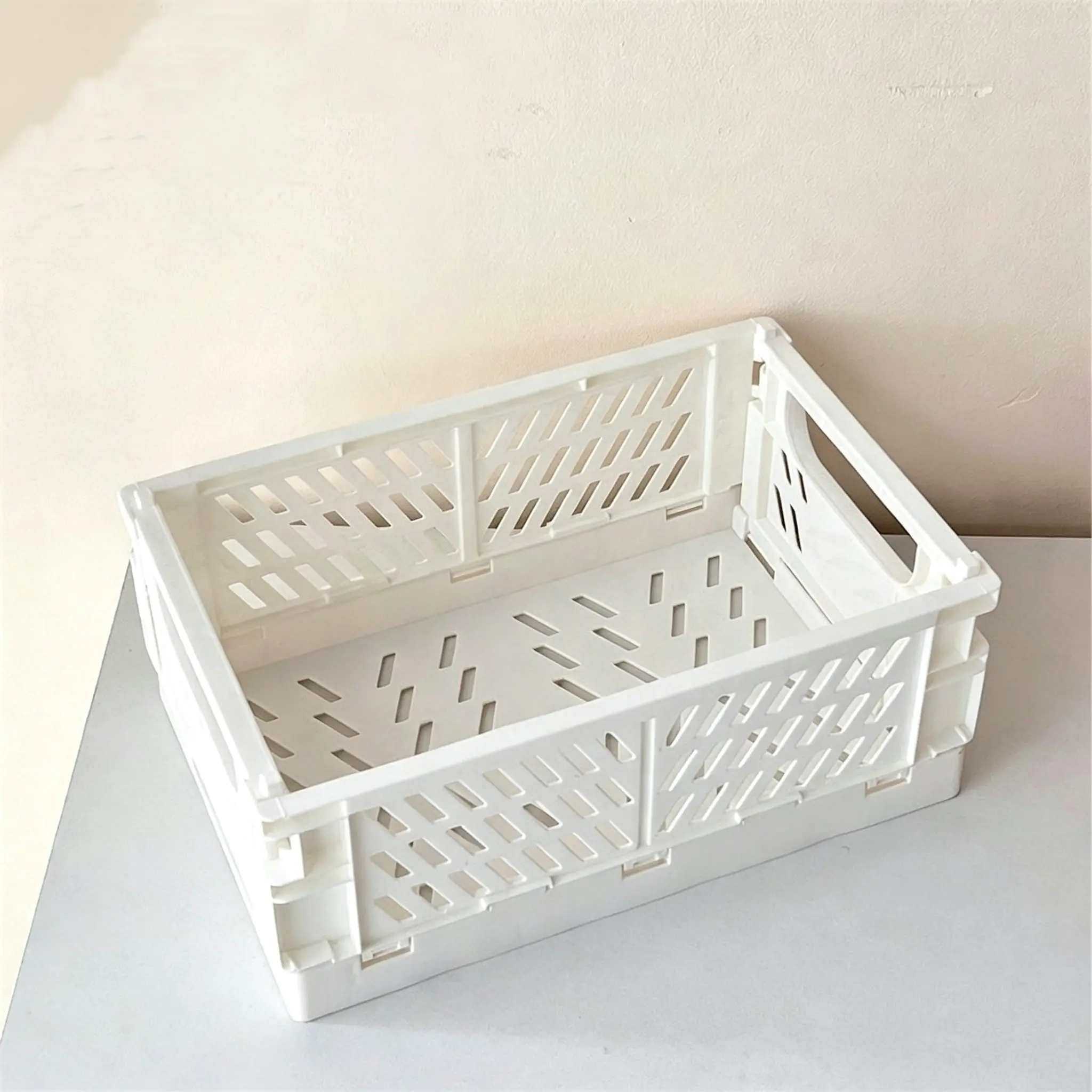 Foldable Desktop Storage Box, Student Stationery Organizer, Multi-Use Cosmetics Basket, Stackable Small Baskets, Space-Saving Design