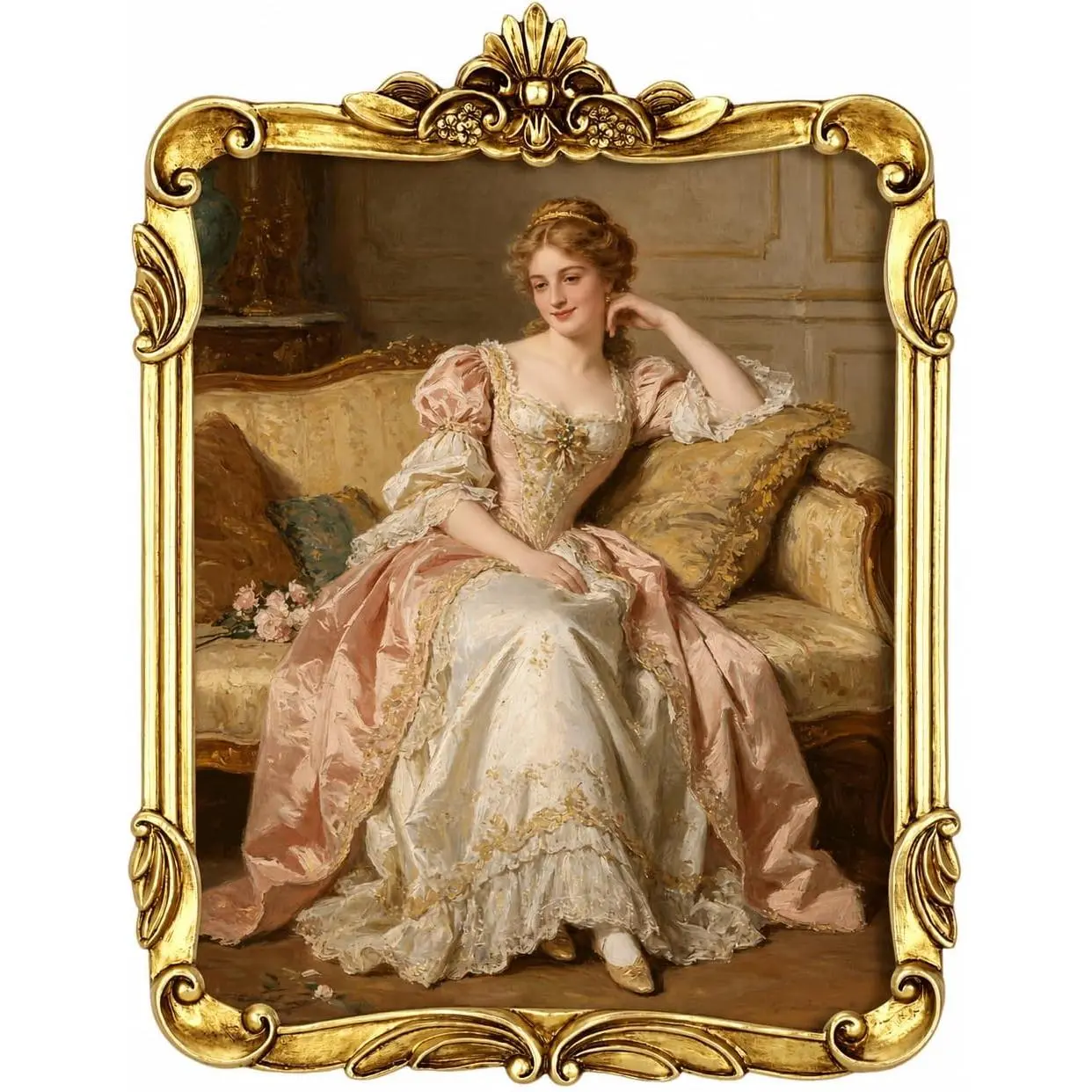 Vintage Picure Frames 8x10 Inch, Vintage European Gold Picture Frame with Rococo Accent, Fancy Ornate Tabletop and Wall Mounting Frame, Retro Decorative Photo Frames for Wedding Home Decor