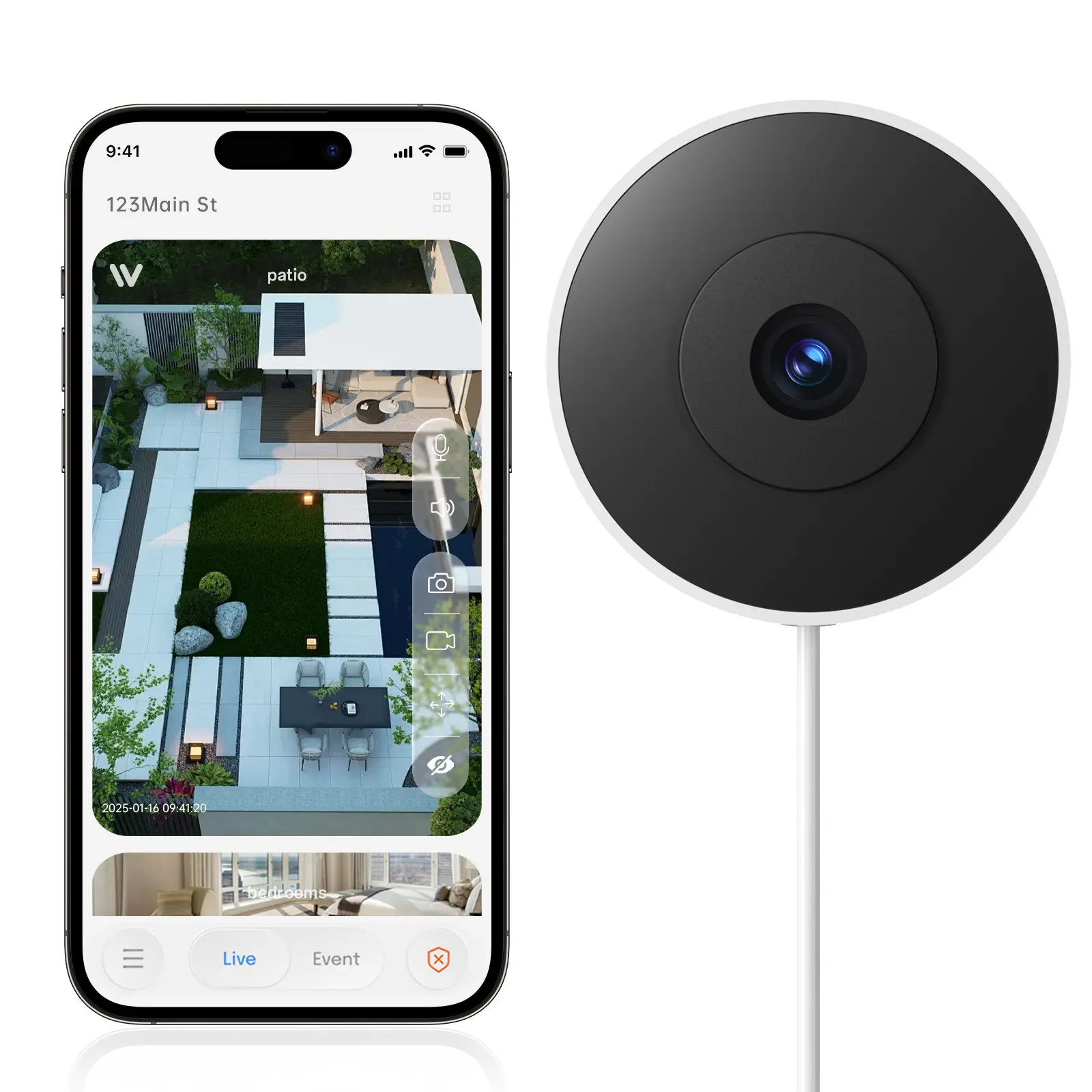 AI-Connected Wi-Fi Security Camera with Local 3MP Live View, 911 Call Alert, AI Alerts, ChatGPT Integration & Smart Notifications for Pet, Vehicle & Window Monitoring, W8-U
