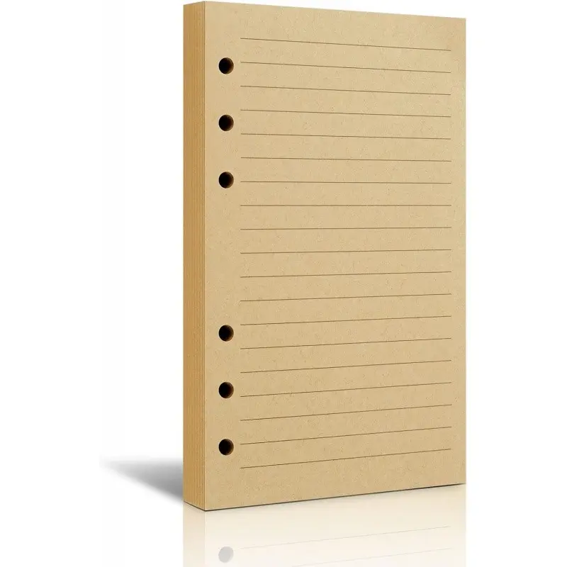 A6 Vintage Style Binder Inserts, 90 Sheets (180 Pages) 7mm Grid Paper, Smooth Writing, Durable, Suitable for 6-Ring Binders and Travel Notebooks