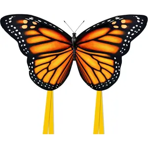 2024 New 55" Monarch Butterfly Kite for Kids and Adults Large Kites Easy to Fly Beginners Single Line String with Tail for Beach Trip Park Outdoor Activities