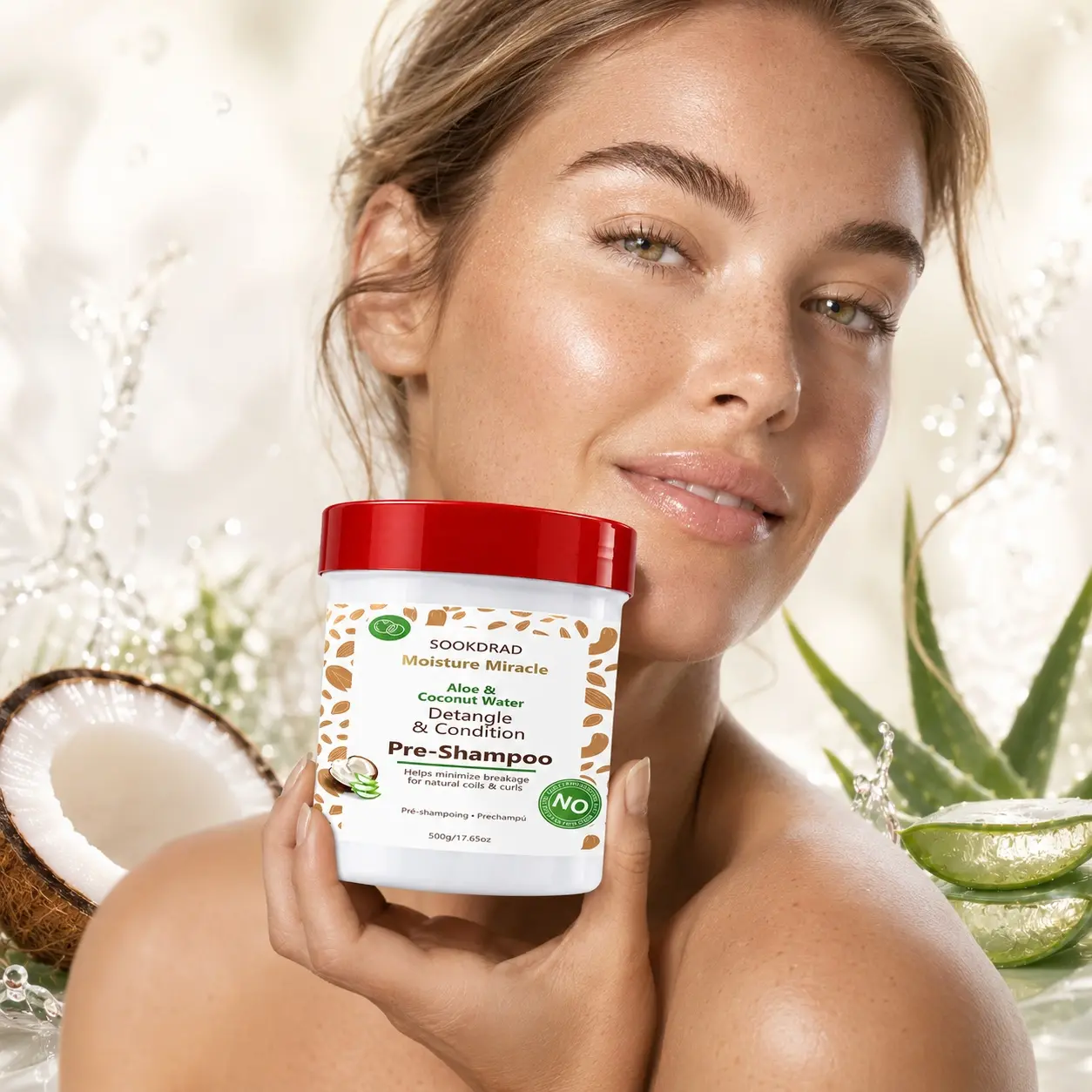 Pre-Shampoo, Aloe Coconut Water, Detangle, Condition, Minimize Breakage, For Natural Coils & Curls, No Sulfates, No Phthalates, No Parabens, No Petrolatum, 17.65oz, 500g