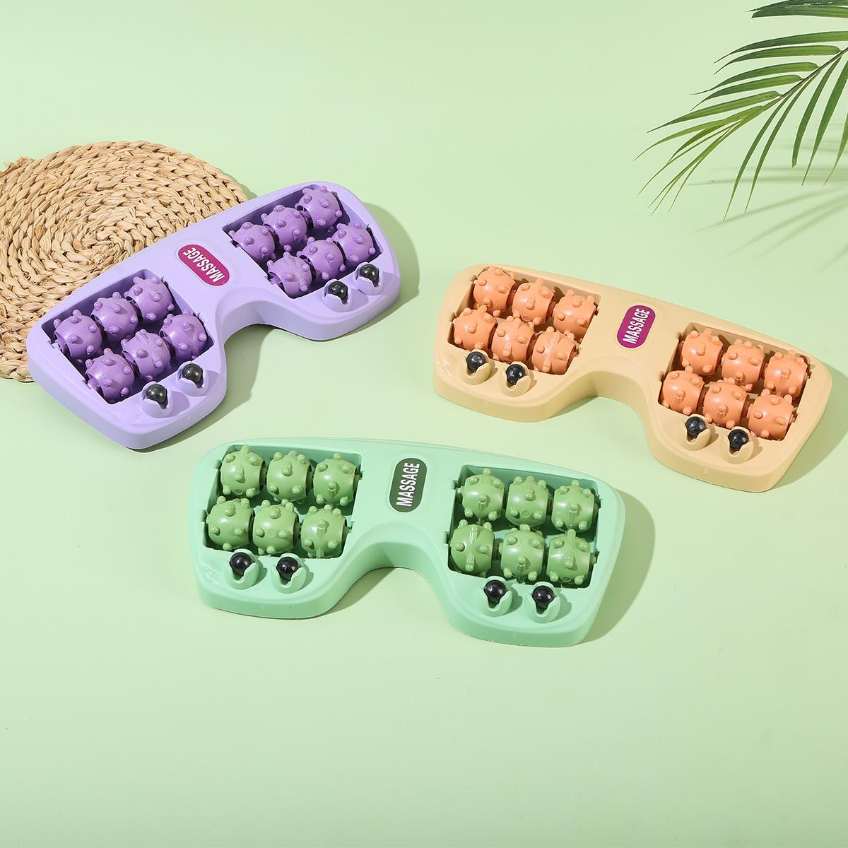 Foot Massager Roller for Plantar Fasciitis Relief, Dual Foot Acupressure Therapy for Pain Relief, Stress Relief and Improved Circulation, Portable Reflexology Tool for Home and Office Use