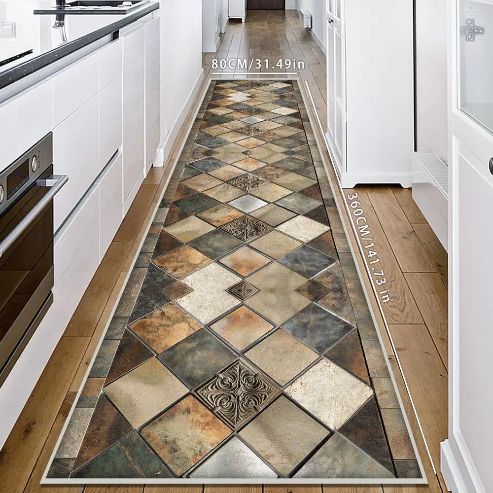 Abstract Style Kitchen Runner Rug, 1 Count Non-slip  Soft Comfortable  Decoration Carpet, Suitable for Entrance Hallway, Living Room, Kitchen, Hotel
