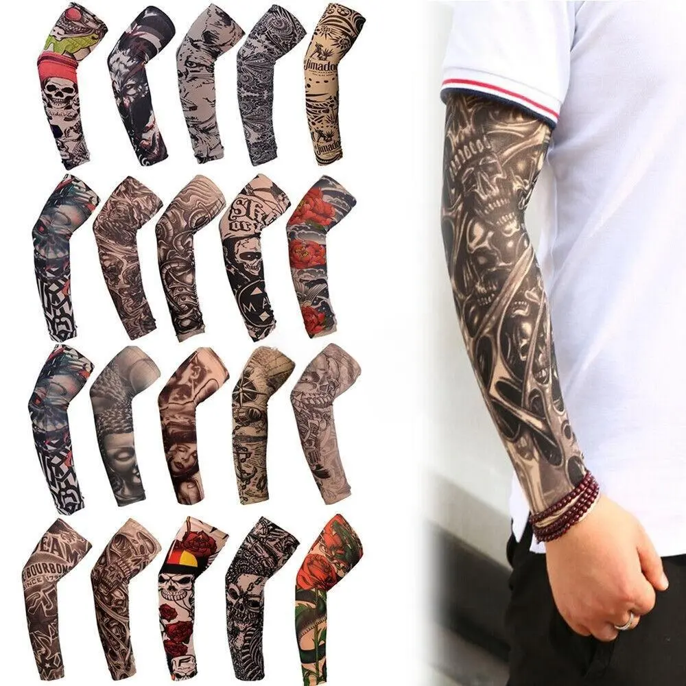 5 Pairs Cooling Arm Sleeves - UV Sun Protection, Breathable Tattoo Cover for Outdoor Sports, Baseball, Climbing - Unisex Fashion Accessory for Summer, Unisex Adults