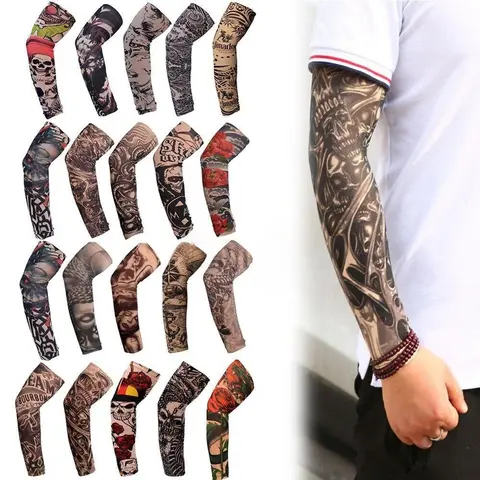 Unisex Adult 5-Pair Cooling UV Protection Arm Sleeves - Breathable Stretchy Spandex, 15.4"x3.1", Tattoo Cover, Outdoor Sport Use for Driving, Fishing, Golf, Flat Dry Summer Fashion Accessory
