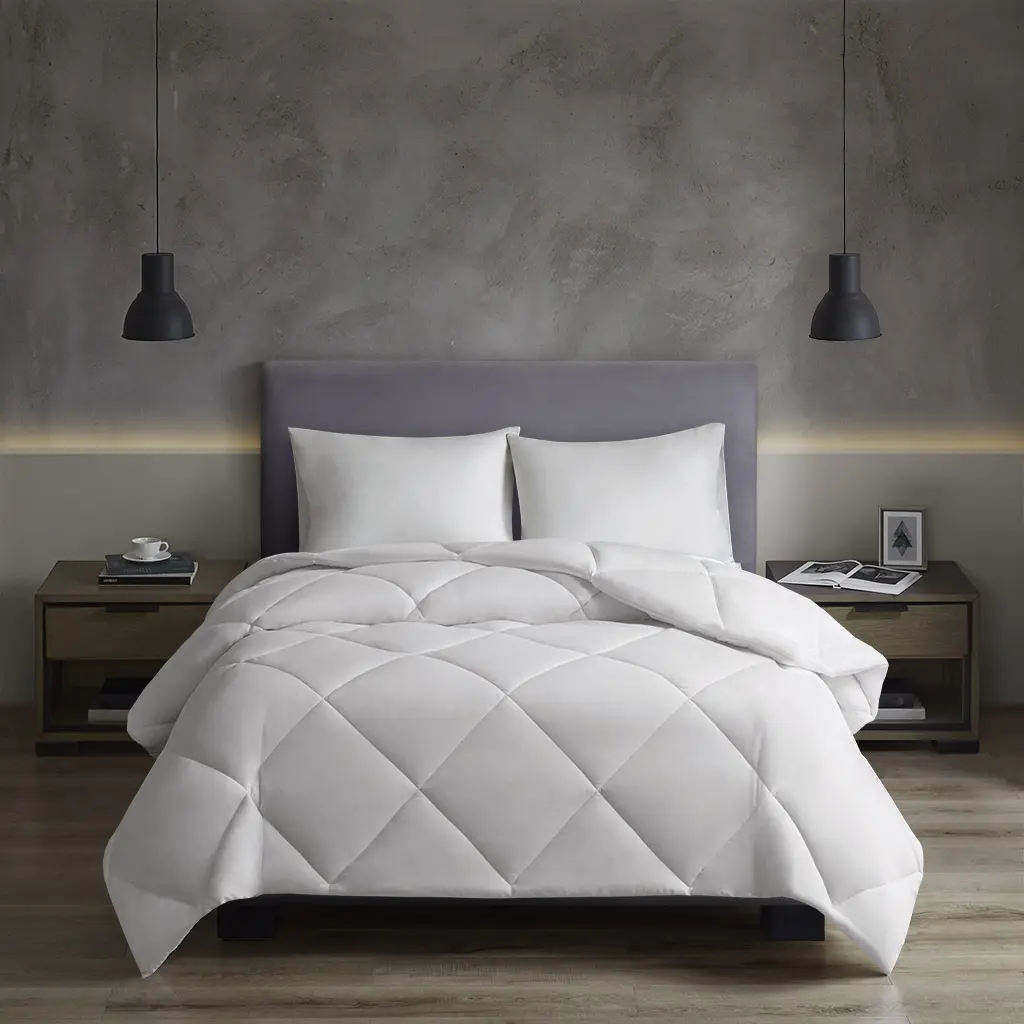 Nokaa Oversized Down Alternative Comforter King/Cal King White HeiQ Smart Temp Temperature Regulating All Season Breathable Hypoallergenic Duvet Insert for Bedroom Guest Room