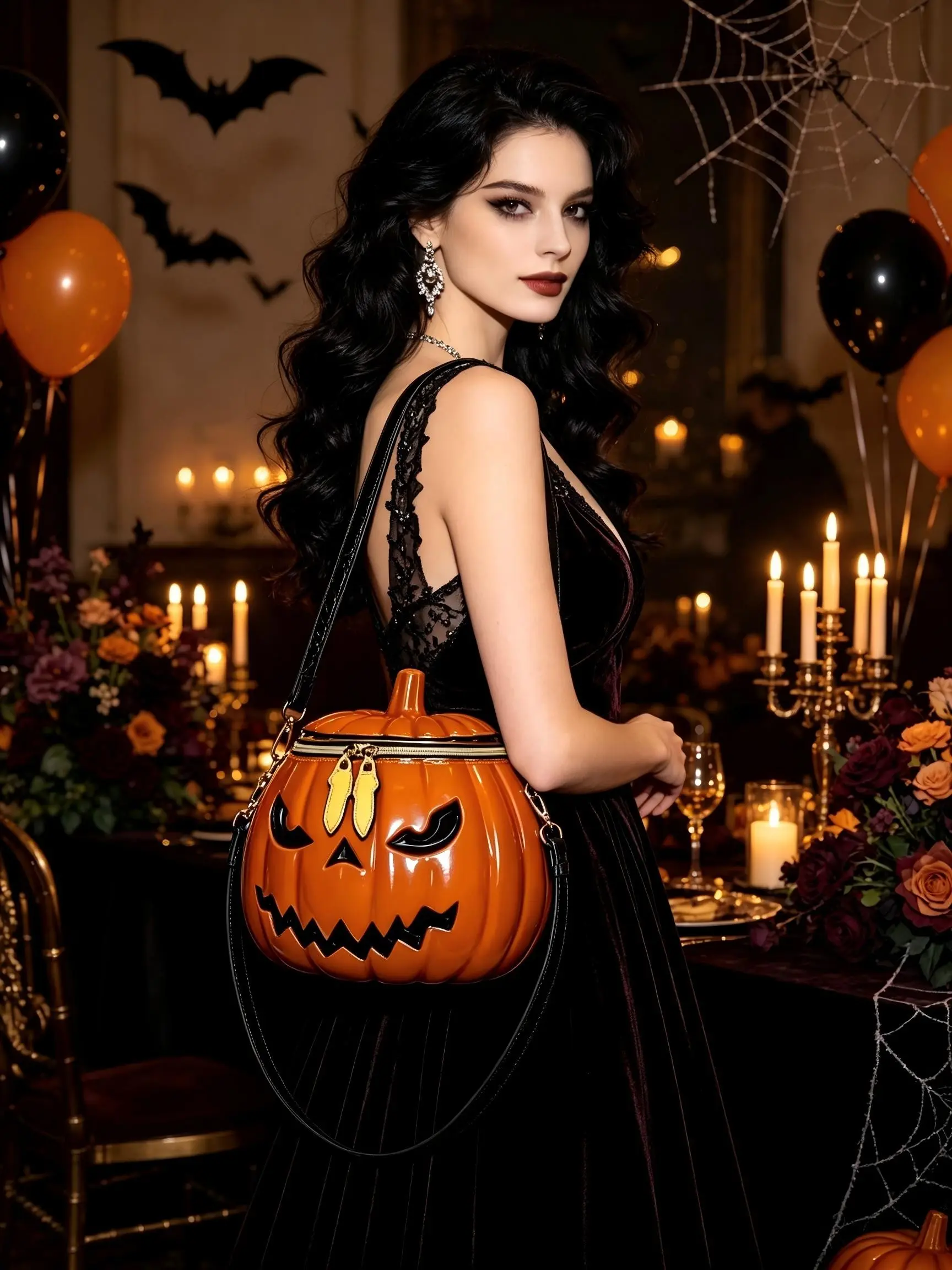 Unisex Halloween Pumpkin Crossbody Bag, Cartoon Leather Design, All-Season Party Accessory, Fashionable American Style, Adds Festive Vibe
