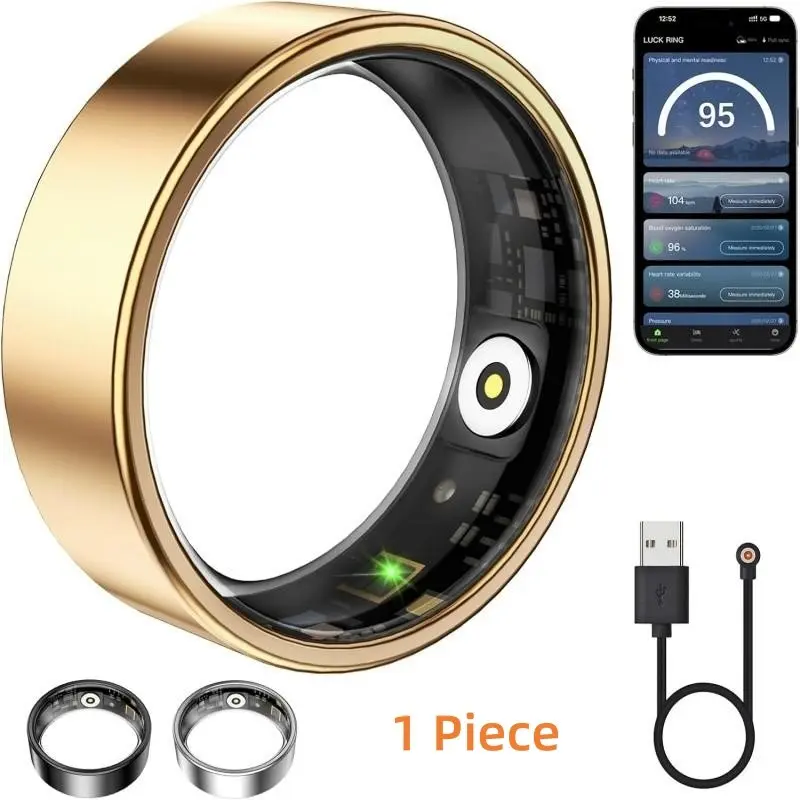 Multifunctional Smart Band, Fitness Tracker, Wearable Devices, Step Counter, Multiple Sports Modes, Remote Photo, IP68 Waterproof, Health Tracker Ring, Smart Ring