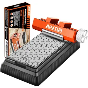 Sharpening Stone with Honing Guide Tool Set, Complete Woodworking Sharpening System, Flattening Stone for Chisel Sharpening & Plane Restoration (Guide + Stone Included)