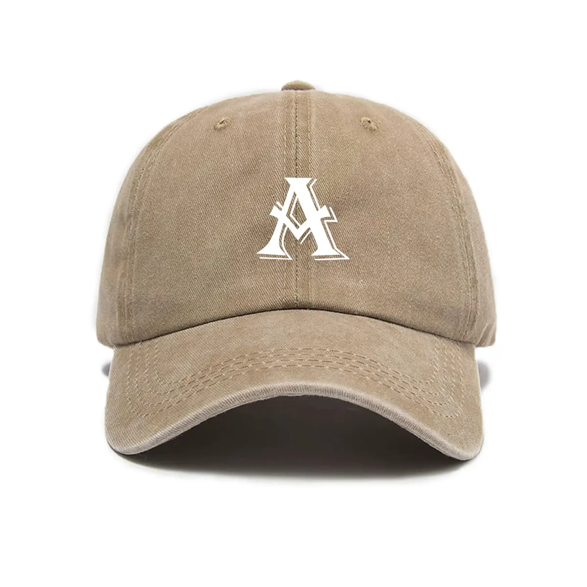 Vintage Washed Denim Baseball Hat, Unisex Letter A Dad Cap with Adjustable Strap for Casual Outdoor Streetwear, Vintage Casual, Washed Look, Unisex Wear