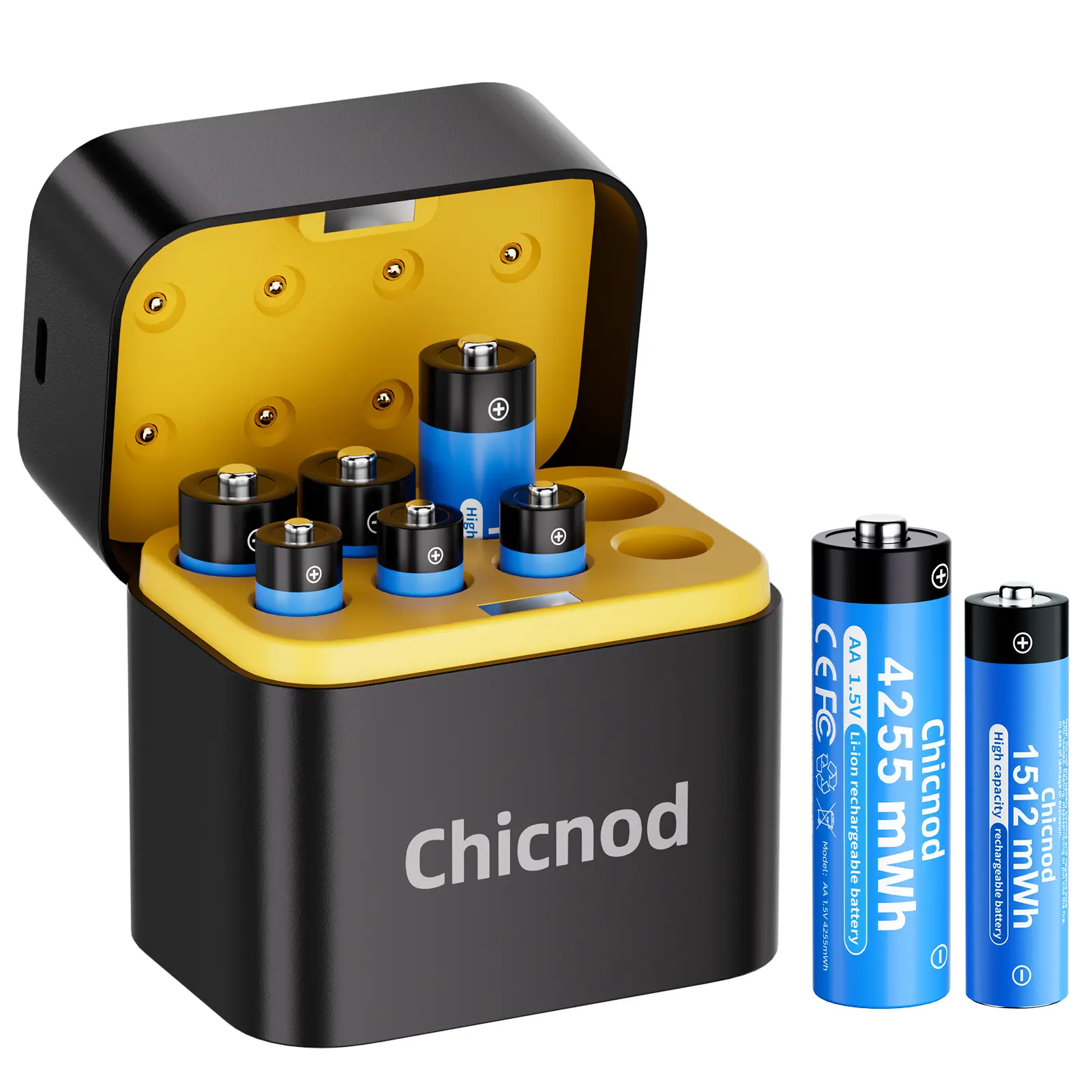 1512mWh 8 Slot 4255mWh Batteries box 1.5V Rechargeable AA+AAA Charging Lithium