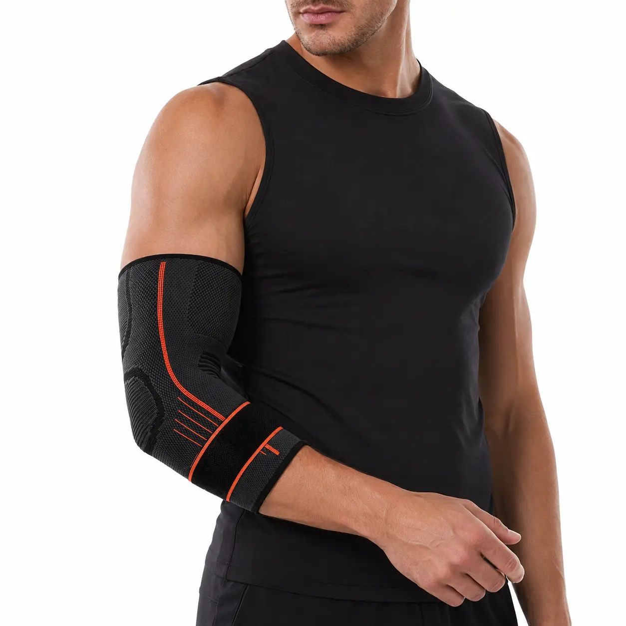 Adjustable Elbow Compression Sleeve with Breathable Wrap, Support Brace for Weightlifting, Tennis Elbow, and Gym Workouts for Men & Women
