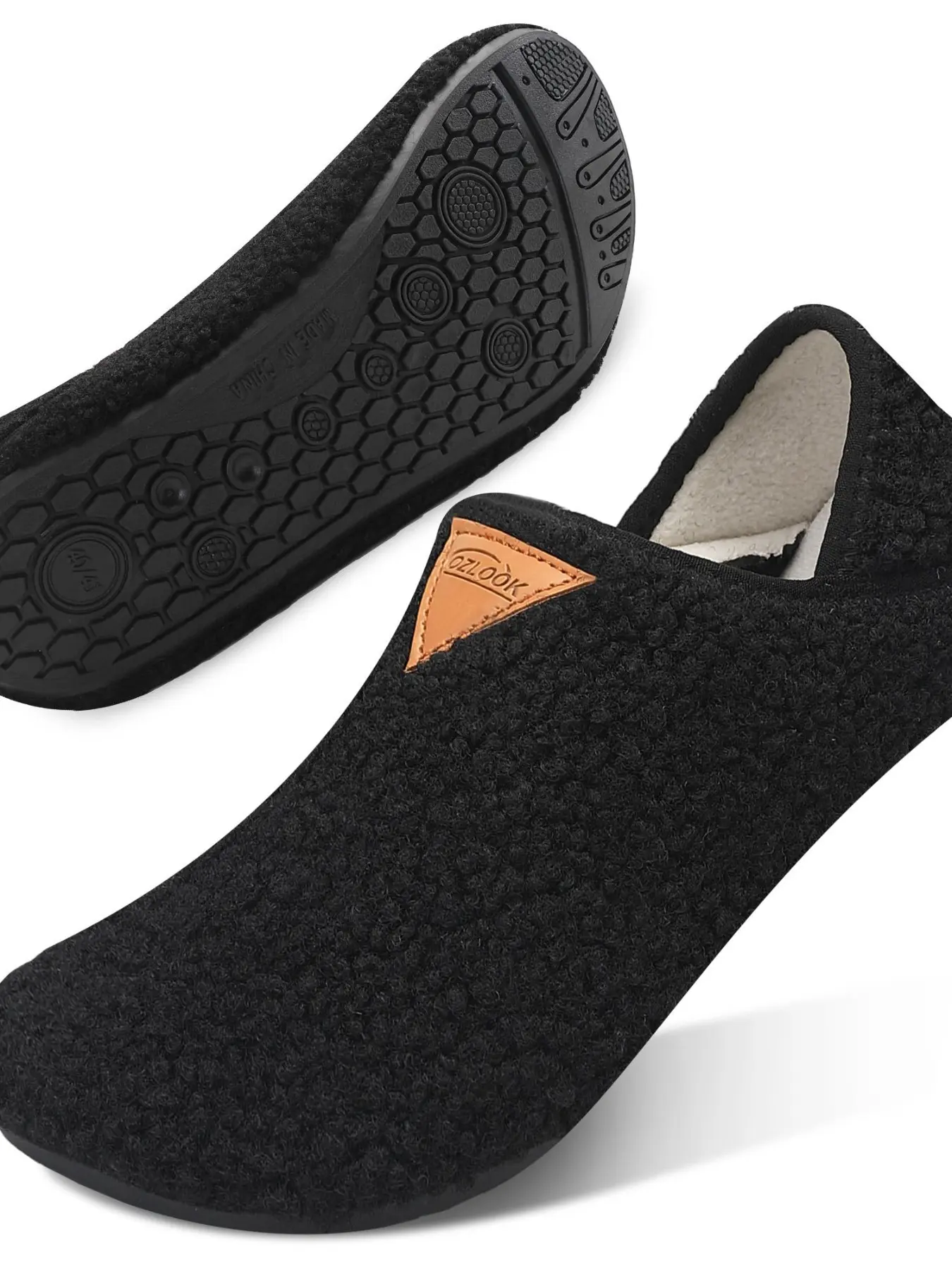 Women's House Slippers, Cozy Sock Shoes with Soft Rubber Sole, Casual Comfortable Home Slippers, Slip on Warm Slippers for Fall & Winter