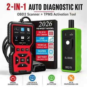 2-In-1 Auto Diagnostic Kit, Obd2 Scanner V519, Tpms Activation Tool, Check Engine Light, Read/clear Codes, Live Data, Battery Test