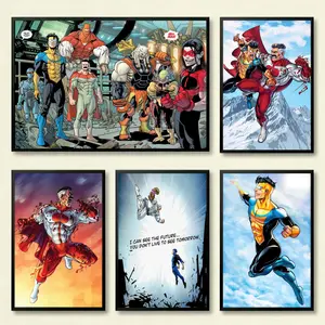 Epic Superhero Battle Canvas Poster |   Comic Style Wall Art for Bedroom, Teen Room & Living Room