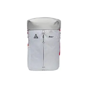 Nike Sporty Casual Backpack with Color-Blocked Logo Patch – Unisex Large-Capacity Polyester Bag in White