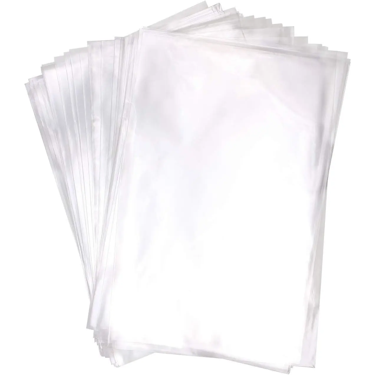 8" x 12" Clear  Bags OPP Cello Cellophane Flat Bag With 50 count  Color Twist Ties For Wedding  Candy Cookie Bakery Bread Dessert, 50 count