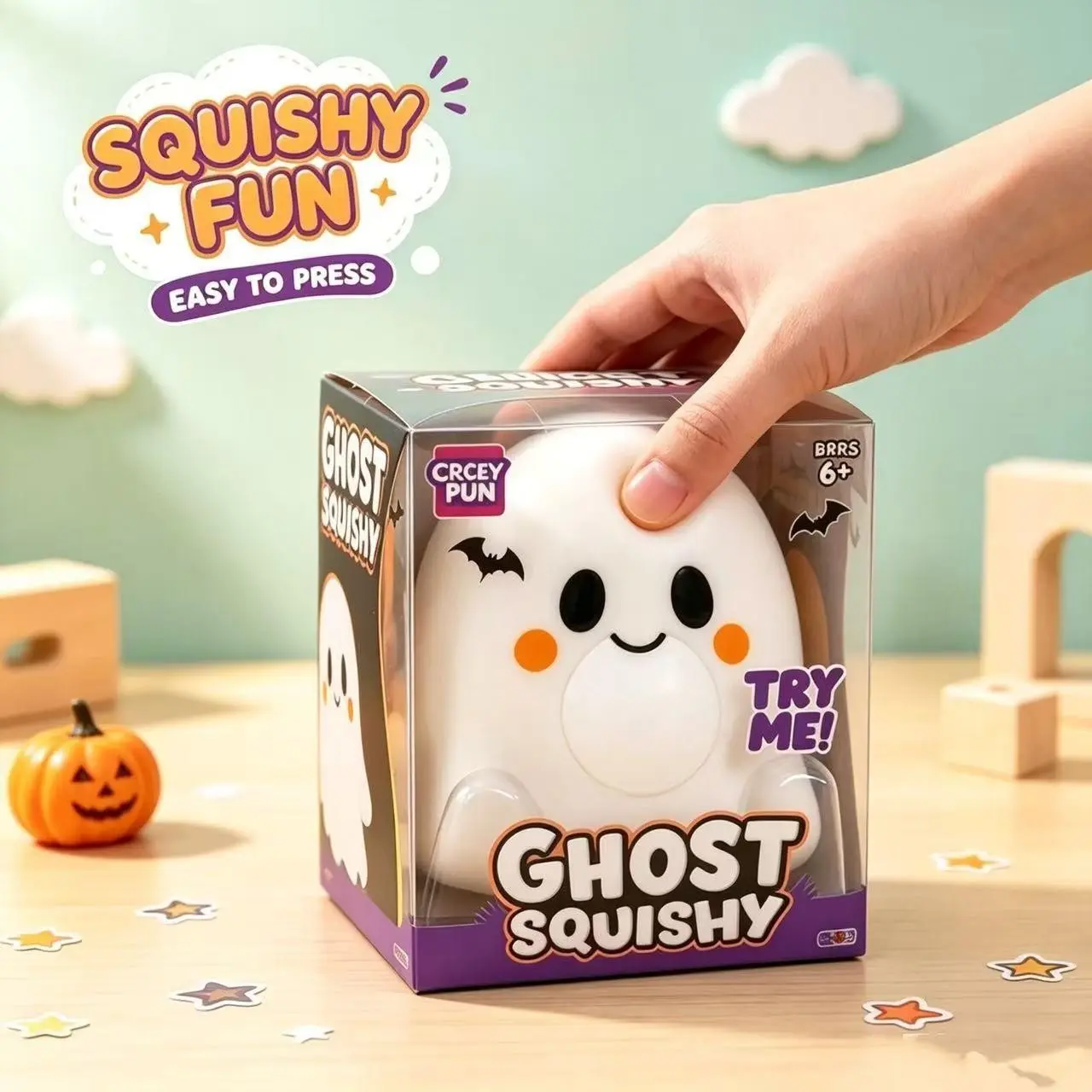Crazy Fun Ghost Squishy, Cute Halloween Decoration Ornament, Perfect for Halloween Decor, Birthday Gift, Halloween Gift
