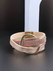 New Bohemian Interlocking Series Jewelry Making Leather Magnetic Bracelet, Stylish Accessory for Fashion Enthusiasts
