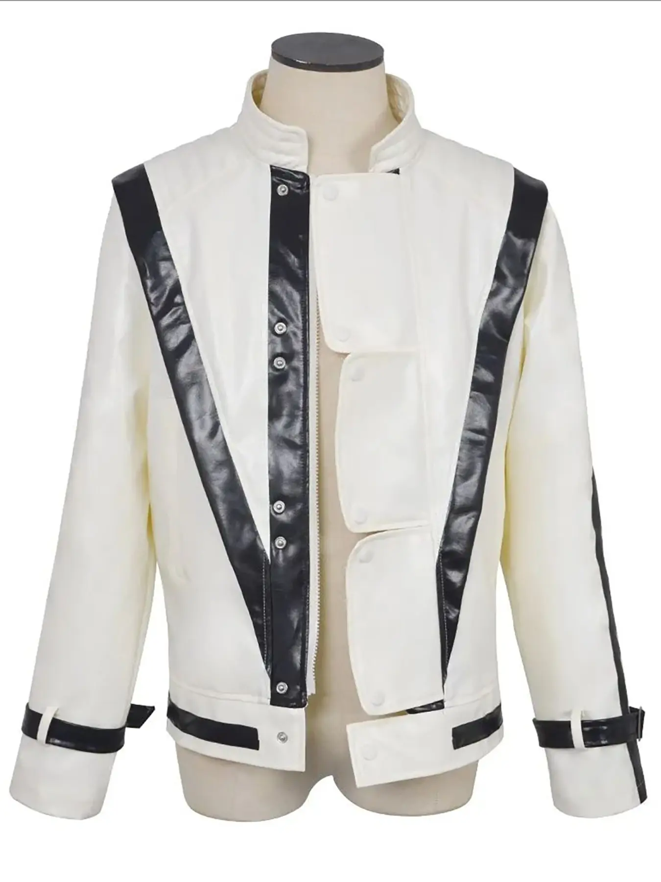 Leather Jacket Cosplay Costume, Artificial Leather Biker Jacket, Perfect for Performances and Parties, Slim Fit Outerwear