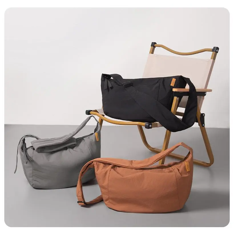 LEFF Women's Fashionable Nylon Fabric Crossbody Bag - Simple Look, Wear-Resistant, Lightweight with Adjustable Shoulder Strap & Secure Zipper for Travel, Commuting, Minimalist