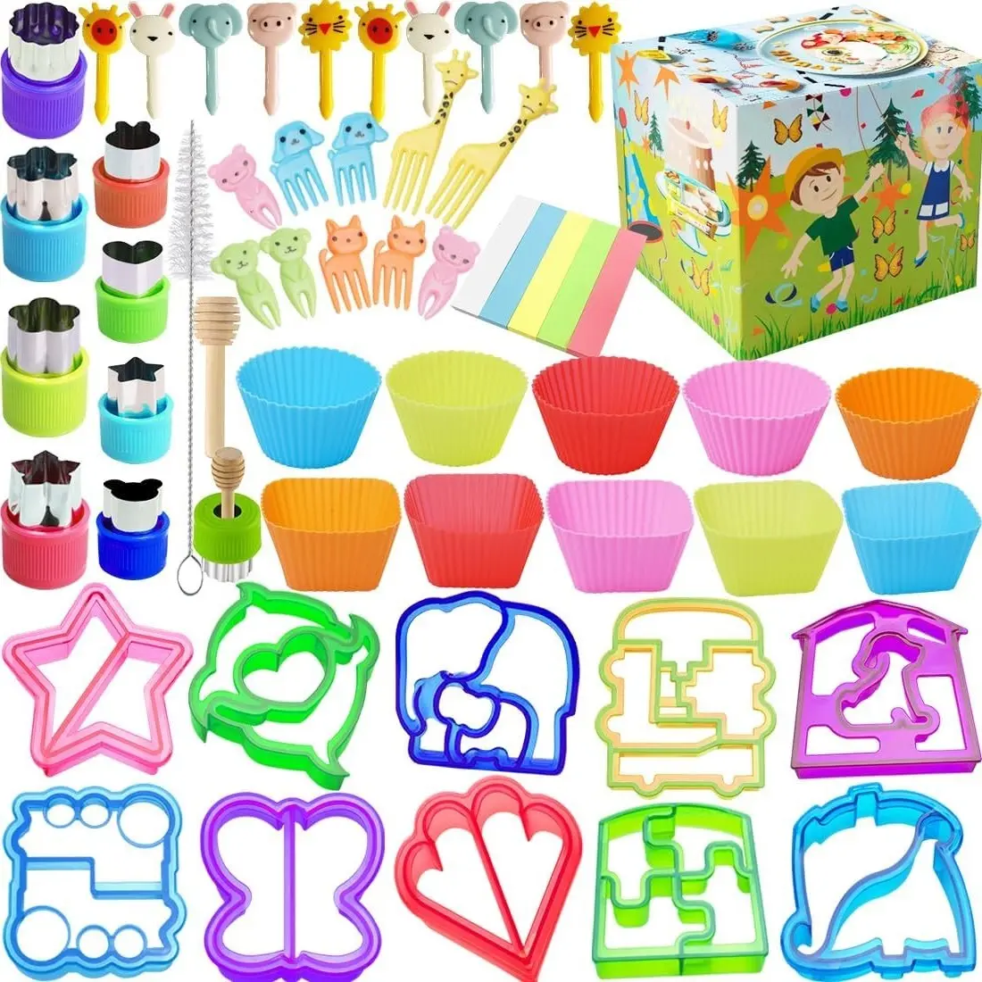 Sandwich Cutters for Kids - Fun Vegetable, Fruit & Bread Shape Cookie Cutter Molds for Lunch Bento Box