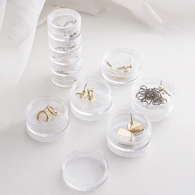5pcs Multi-Layer Jewelry Storage Box, Portable Transparent Ring Necklace Earring Organizer, Elegant Stackable Jewellery Case