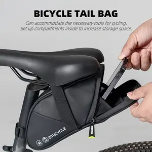 High-Capacity Bicycle Saddle Bag — Features an Adjustable Shoulder Strap, Durable, High-Quality Seatpost-Mounted Bag — Suitable for Road and Mountain Bikes — Convenient Zipper Closure and Secure Mounting.