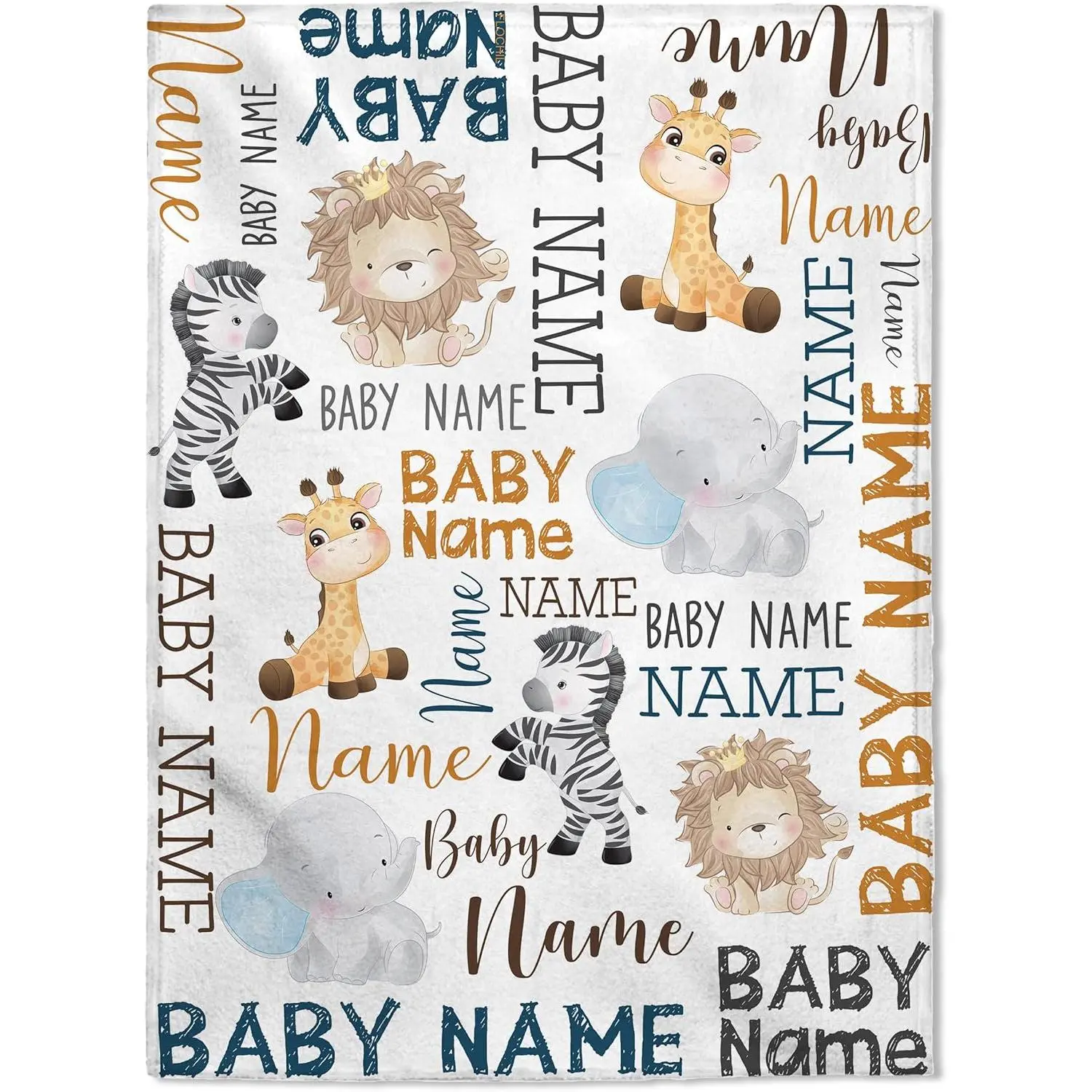 Personalized Baby Blanket for Boys, Custom Baby Blanket with Name, Customized Monogrammed Baby Blanket, Gift for Baby Shower, Toddler, Babies, Newborn Slim Soft One-Side Printing