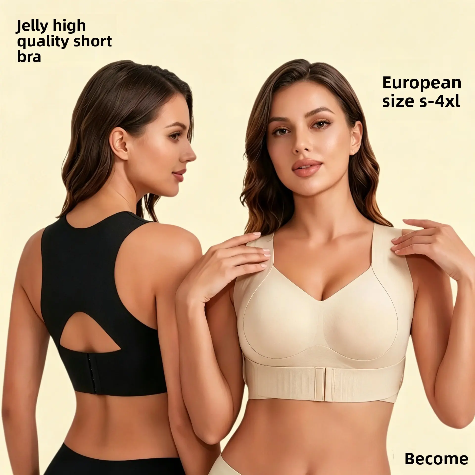 European Plus Size Jelly Support Sports Bra, Posture Corrector Breathable Lift Anti-Sagging Bra