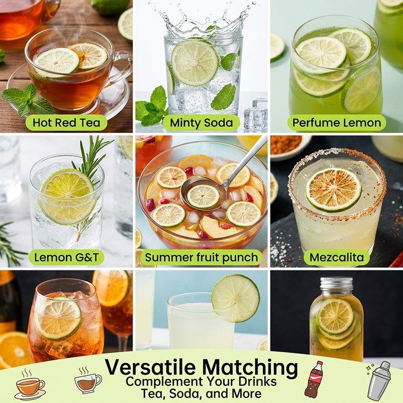 Freeze Dried Lime Slices - Individually Wrapped Real Fruit Slices for Water & Tea, Rich in Vitamin C, Dehydrated Citrus Garnish for Home, Office & Travel (Portable Snack & Drink Infuser)