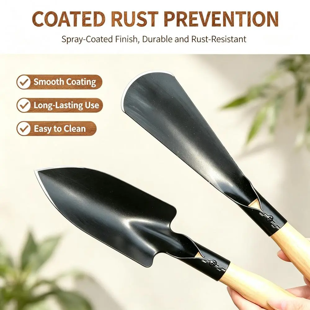 Garden Trowel Set, Includes Pointed Trowel & Flat Trowel, Sturdy Hand Digging Tools for Planting, Weeding, Seedling Transplanting and Potted Plant Care small shovel