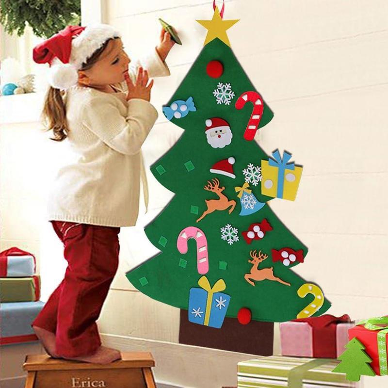 Felt Artificial Christmas Tree Set - Christmas Decorations 2025 with 26 Detachable Ornaments & LED Lights| DIY Wall Hanging Kit for Kids, Home Party Gift Felt Artificial Christmas Tree Set - Christmas Decorations 2025 with 26 Detachable Ornaments & LED Lights| DIY Wall Hanging Kit for Kids, Home Party Gift