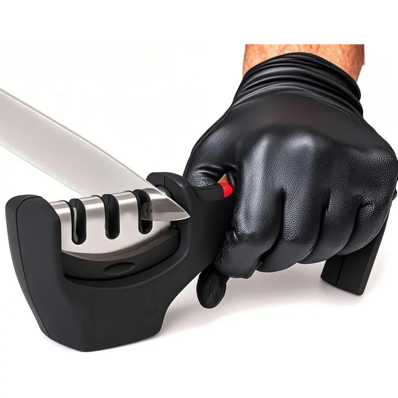 4-in-1 Knife Sharpener 3-Stage Knife Sharpener Helps Repair Restore Best Kitchen helper Really Works, Black