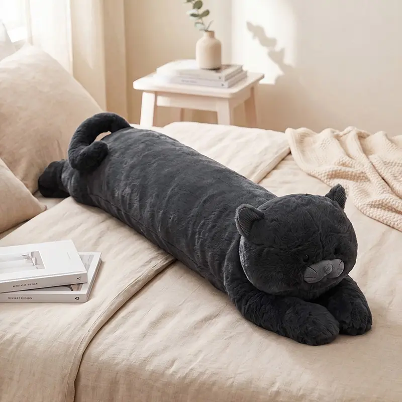 Soft Plush Cat Pillow, Cat Design Sofa Cushion, Cozy Sleep Backrest, Decorative Furniture Accessory, Casual Style, Home Decorative Cushion