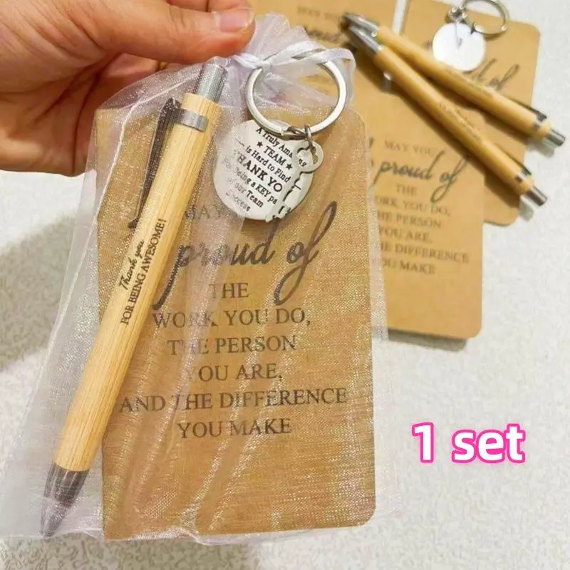 Inspirational Practical Gift Set with Keychain and Gratitude Notebook, Retractable Pen, Ideal for Employees, Volunteers, Thanksgiving and Christmas