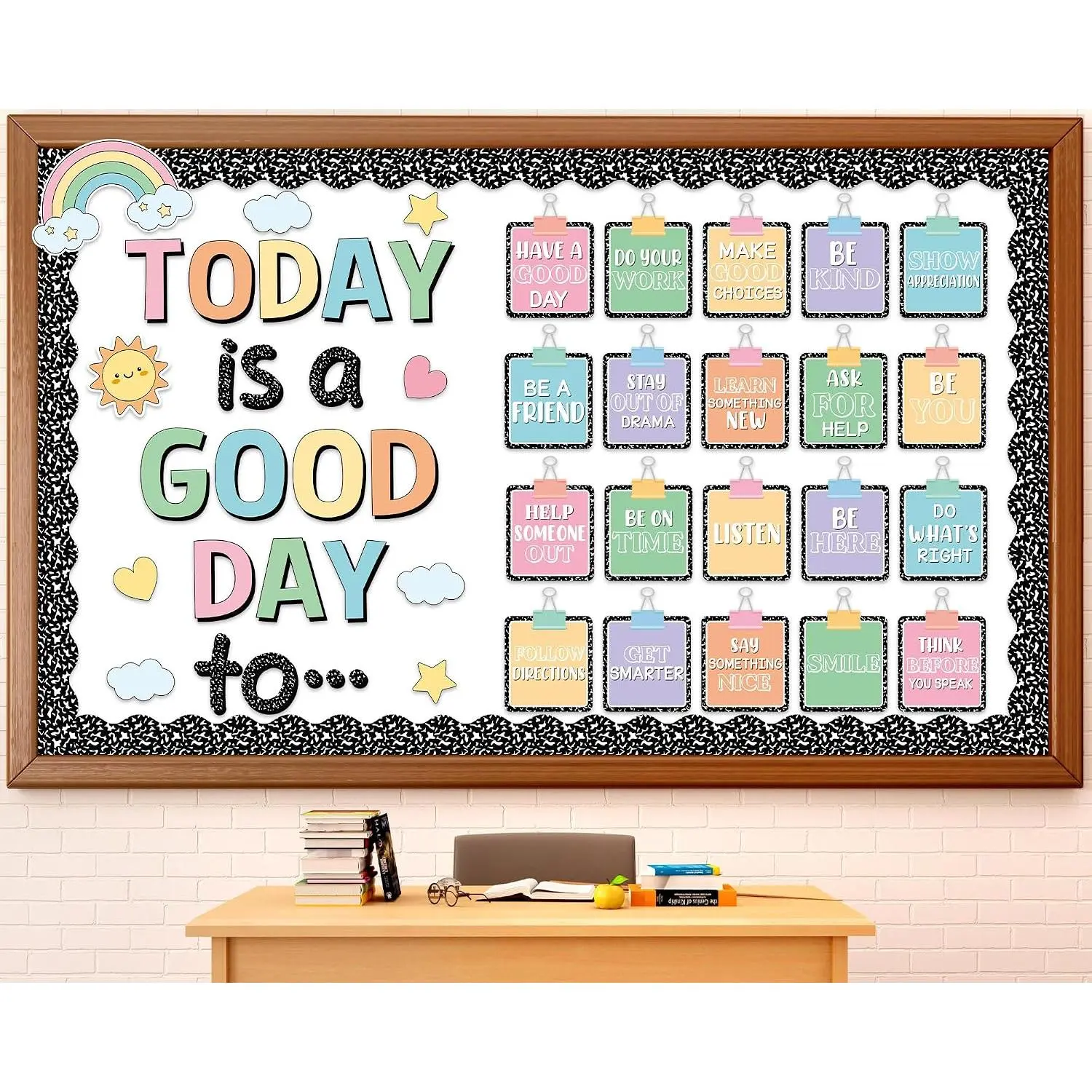 Inspirational Bulletin Board Set Composition  to School Classroom Decorations Today Is A  Day Quotes Bulletin Board Composition Notebook Cutout for Teacher Student School Classroom Office Wall