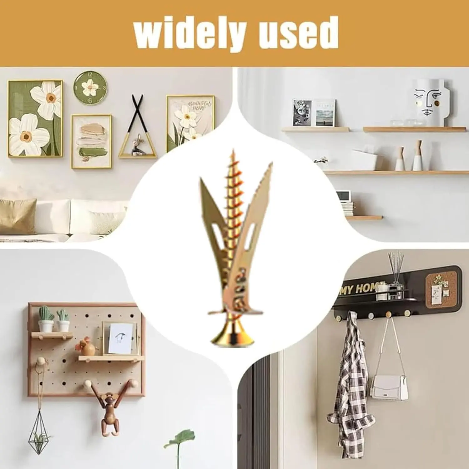 60PCS High Quality Self-Drilling Drywall Anchors with Screws Kit, Heavy-Duty Zinc-Plated Fasteners, No Need to Drill Quick Installation for Sheetrock Home Improvement Fixing