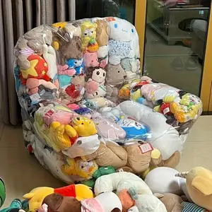 Large Clear PVC Stuffed Animal Storage Bag with Double Buckle Closure for Plush Toys and Home Organization（Does not include plush toys）