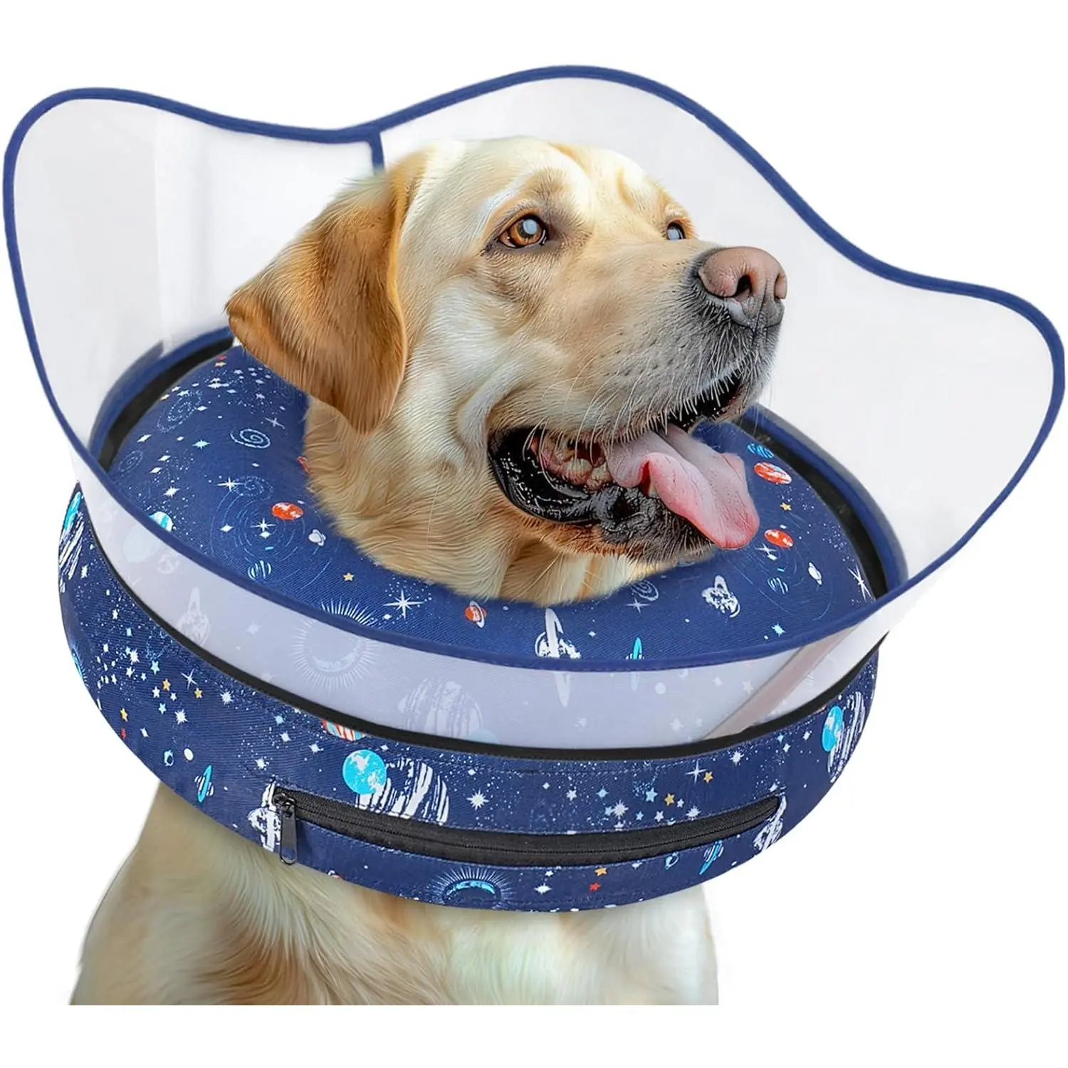 Vet-Approved Recovery Donut for Dogs - Say Goodbye to the Plastic Cone of Shame. This Inflatable Protective Collar Lets Your Pup Eat, Sleep & Play Comfortably While Healing. Dual Shield Design Blocks Licking Without Blocking Vision. Soft, Washable & Adjus