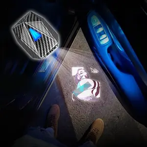 Custom Rainbow LGBT Car Door Projector Light, Wuhuaguo by Diives, 2 Frame Animated LED Welcome Puddle Light, USB Rechargeable, 1 pc per box, Anthro Design Fursona Interior Car Accessories for Pride Month Furry Lovers Fursuiters, Smart Light Sensor