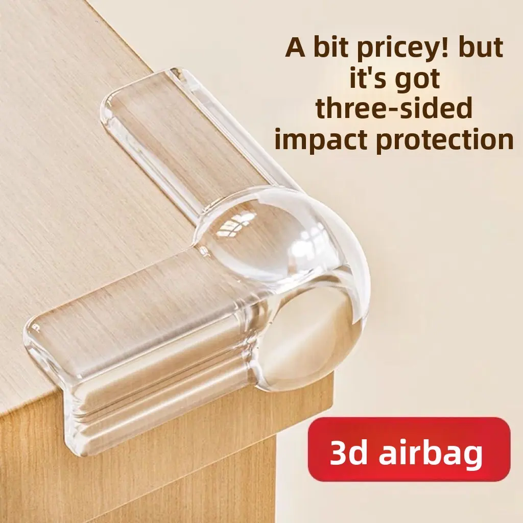 Table corner anti-collision protector, soft anti-bump corner guard, transparent airbag adhesive corner protector for table and glass