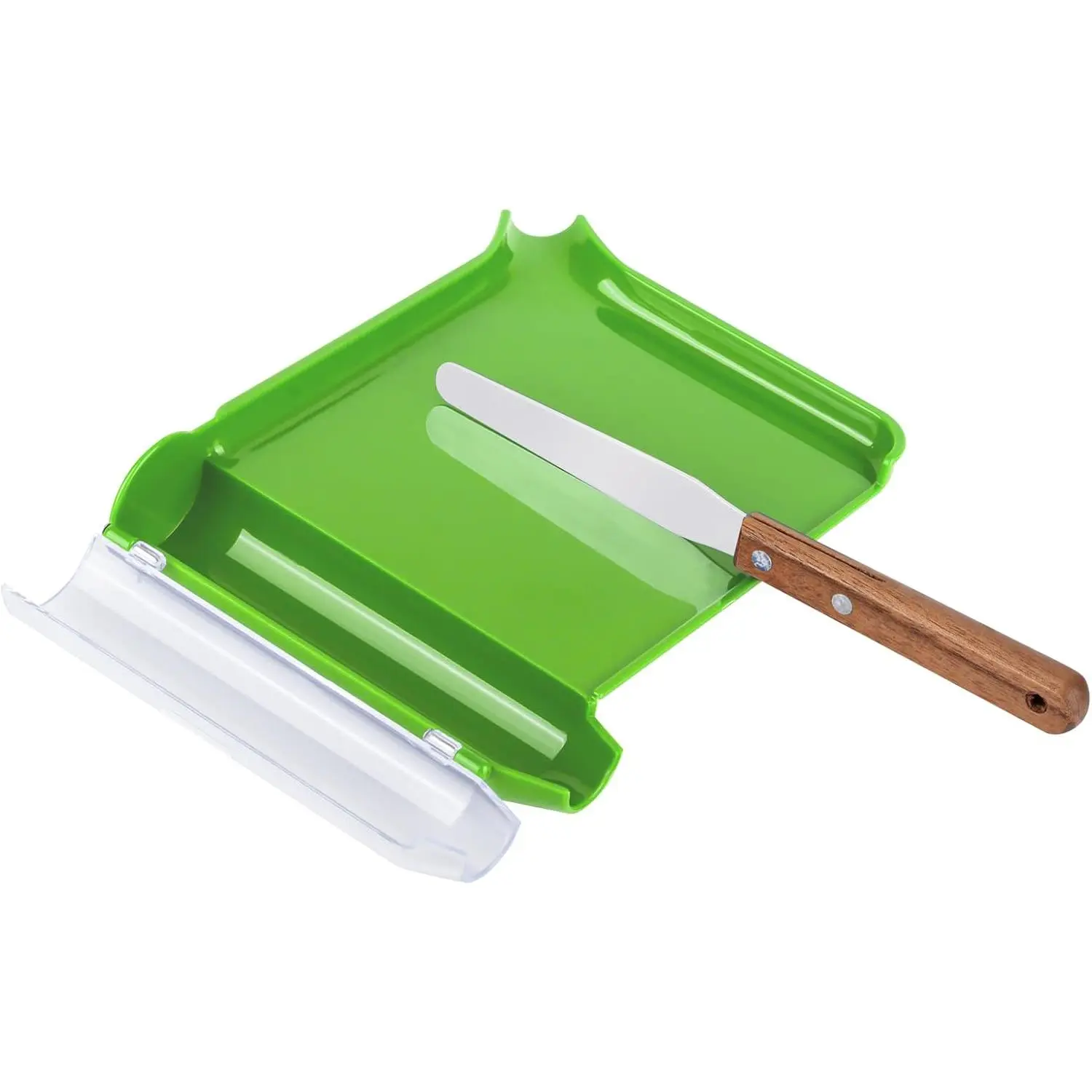 Medarchitect Right-Hand Pill Counting Tray with Spatula - Light Green, Wood Handle - Pill Organizer for Health & Household Medical Supplies