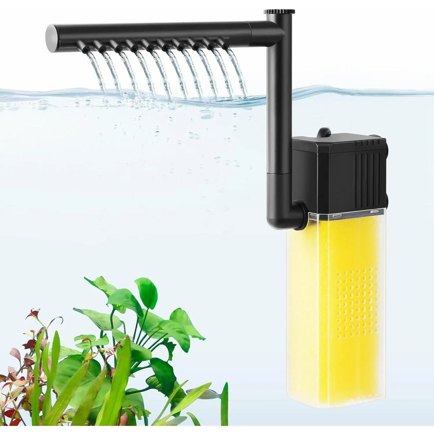 10W 15W 20W Aquarium Submersible Filter, Quiet Fish  Internal Filter with  Bar,  Aquarium Filter for 5-80 Gallon  (10W for 5-30Gallon)